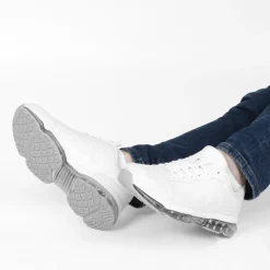 Baskets BLANC Homme Motif Uni Lacets