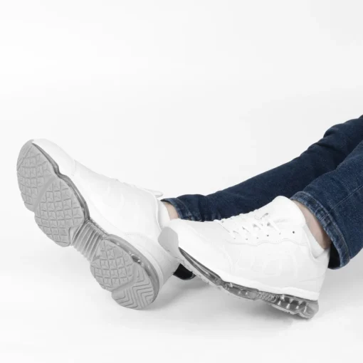 Baskets BLANC Homme Motif Uni Lacets