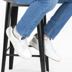 Baskets BLANC Homme Motif Uni Lacets