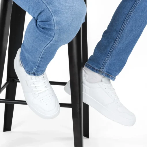 Baskets BLANC Homme Motif Uni Lacets