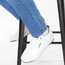 Baskets BLANC Homme Motif Uni Lacets