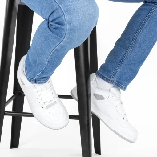 Baskets BLANC Homme Motif Uni Lacets