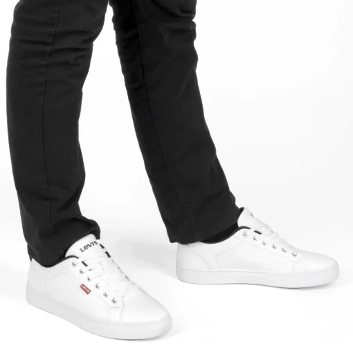 Baskets BLANC Homme Motif Uni Lacets