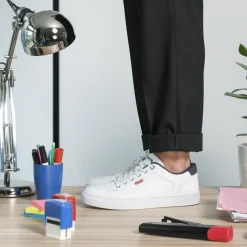 Baskets BLANC Homme Motif Uni A Enfiler