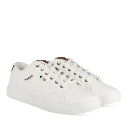 Baskets BLANC Homme Motif Multicolore Lacets