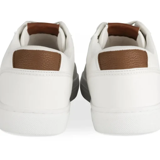 Baskets BLANC Homme Motif Multicolore Lacets