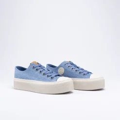 Baskets BLEU Femme Motif Uni Lacets