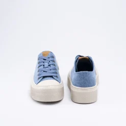 Baskets BLEU Femme Motif Uni Lacets