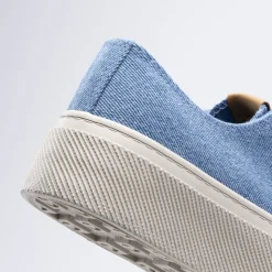 Baskets BLEU Femme Motif Uni Lacets