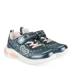 Baskets BLEU Fille Motif Uni Scratch