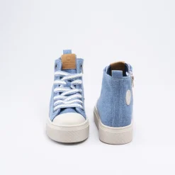 Baskets BLEU Fille Motif Uni Lacets