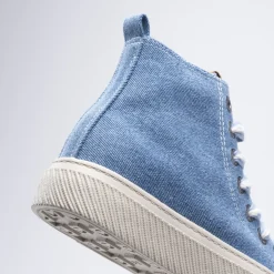 Baskets BLEU Fille Motif Uni Lacets