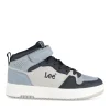 Baskets BLEU Garçon Motif Uni Scratch + Elastique