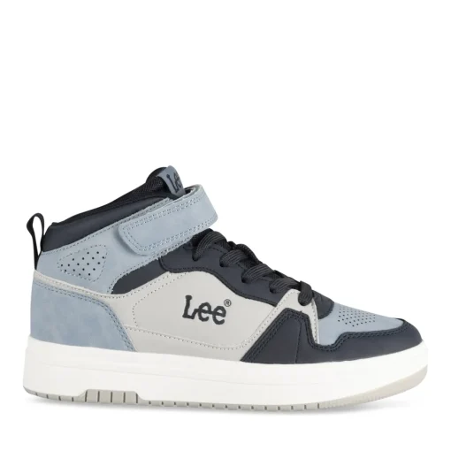 Baskets BLEU Garçon Motif Uni Scratch + Elastique
