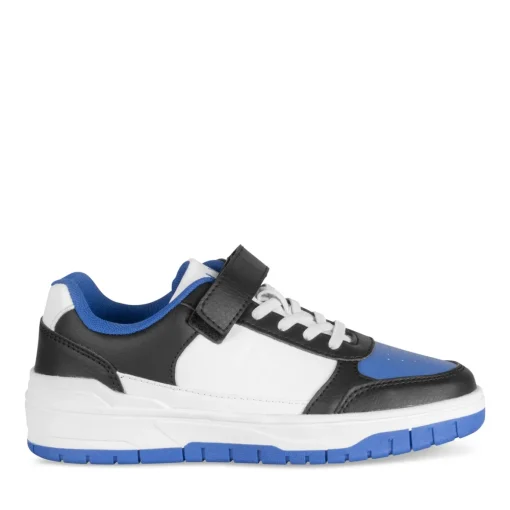 Baskets BLEU Garçon Motif Uni Scratch + Elastique