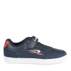 Baskets BLEU Garçon Motif Uni Scratch + Elastique