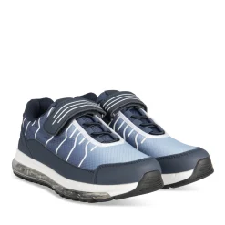Baskets BLEU Garçon Motif Uni Scratch + Elastique