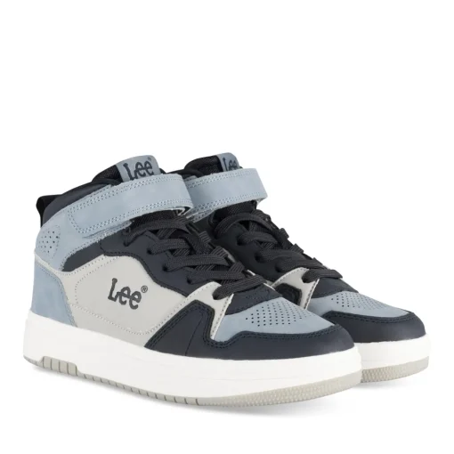 Baskets BLEU Garçon Motif Uni Scratch + Elastique
