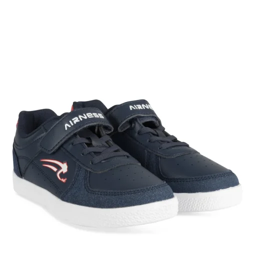 Baskets BLEU Garçon Motif Uni Scratch + Elastique