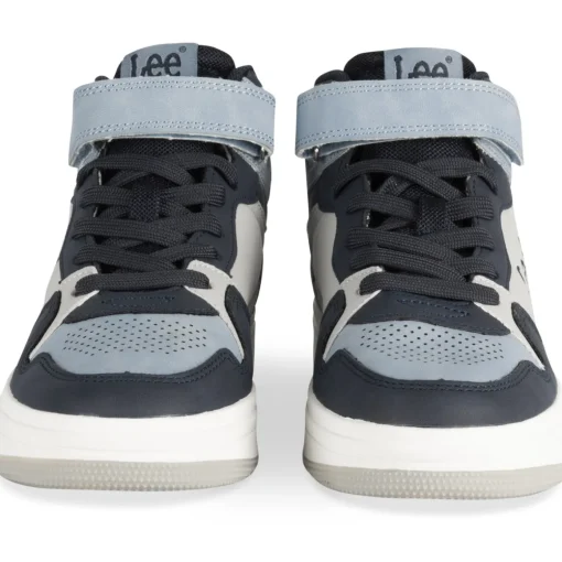 Baskets BLEU Garçon Motif Uni Scratch + Elastique