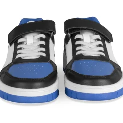 Baskets BLEU Garçon Motif Uni Scratch + Elastique