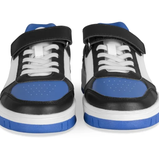 Baskets BLEU Garçon Motif Uni Scratch + Elastique