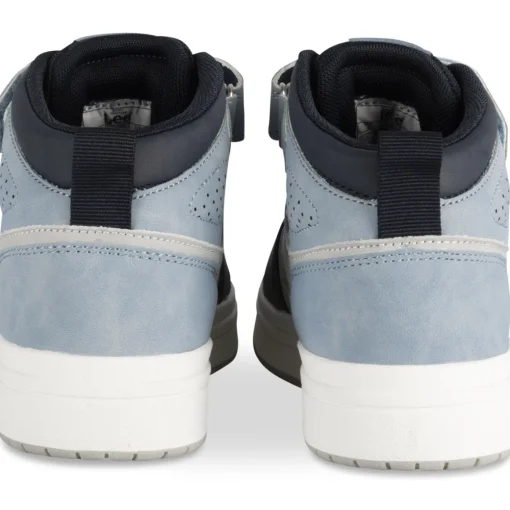 Baskets BLEU Garçon Motif Uni Scratch + Elastique