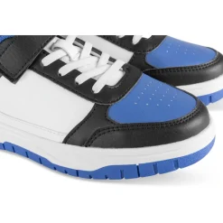 Baskets BLEU Garçon Motif Uni Scratch + Elastique