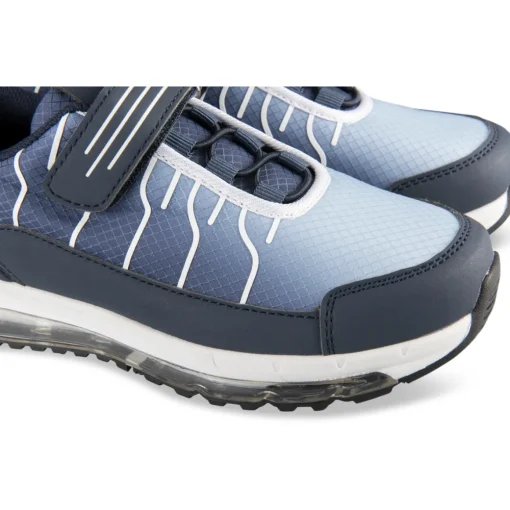 Baskets BLEU Garçon Motif Uni Scratch + Elastique