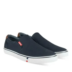 Baskets BLEU Homme Motif Uni A Enfiler