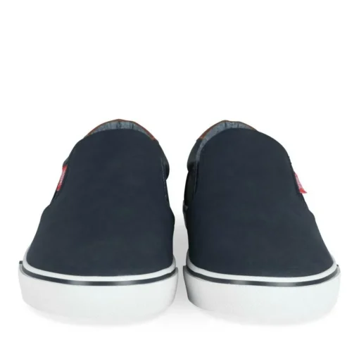 Baskets BLEU Homme Motif Uni A Enfiler