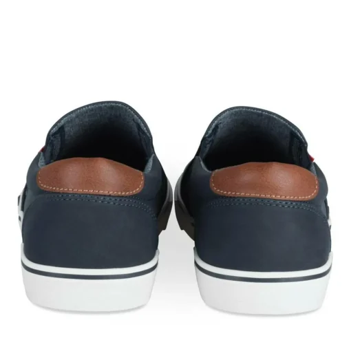 Baskets BLEU Homme Motif Uni A Enfiler