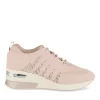 Baskets Chaussette ROSE Femme Motif Uni Lacets