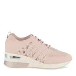 Baskets Chaussette ROSE Femme Motif Uni Lacets
