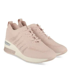 Baskets Chaussette ROSE Femme Motif Uni Lacets