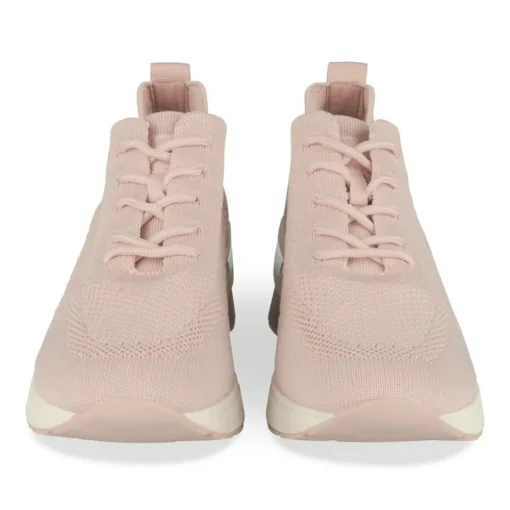 Baskets Chaussette ROSE Femme Motif Uni Lacets