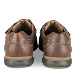 Baskets Confort MARRON Homme CUIR Motif Uni Scratch