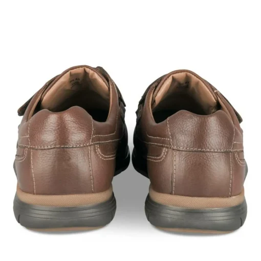 Baskets Confort MARRON Homme CUIR Motif Uni Scratch