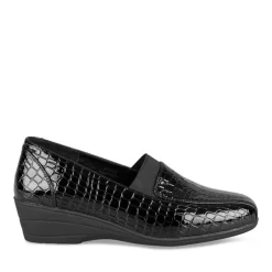 Baskets Confort NOIR Femme Motif Uni A Enfiler