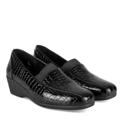 Baskets Confort NOIR Femme Motif Uni A Enfiler