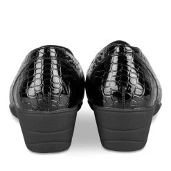 Baskets Confort NOIR Femme Motif Uni A Enfiler