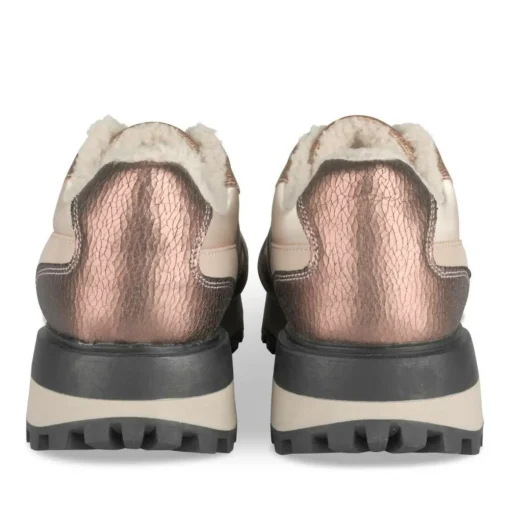 Baskets Dad Shoes BEIGE Femme Motif Uni Lacets