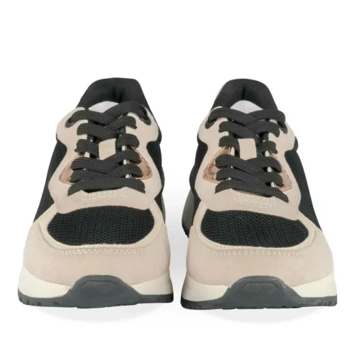 Baskets Dad Shoes NOIR Femme Motif Uni Lacets