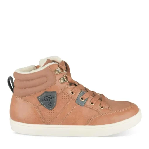 Baskets Fourré MARRON Garçon Motif Uni Lacets