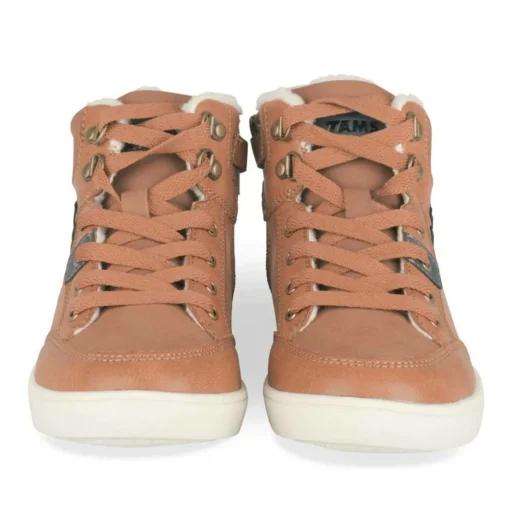 Baskets Fourré MARRON Garçon Motif Uni Lacets