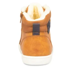 Baskets Fourré MARRON Garçon Motif Uni Lacets