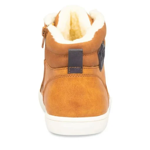 Baskets Fourré MARRON Garçon Motif Uni Lacets