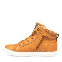 Baskets Fourré MARRON Garçon Motif Uni Lacets