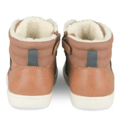 Baskets Fourré MARRON Garçon Motif Uni Lacets
