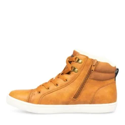 Baskets Fourré MARRON Garçon Motif Uni Lacets